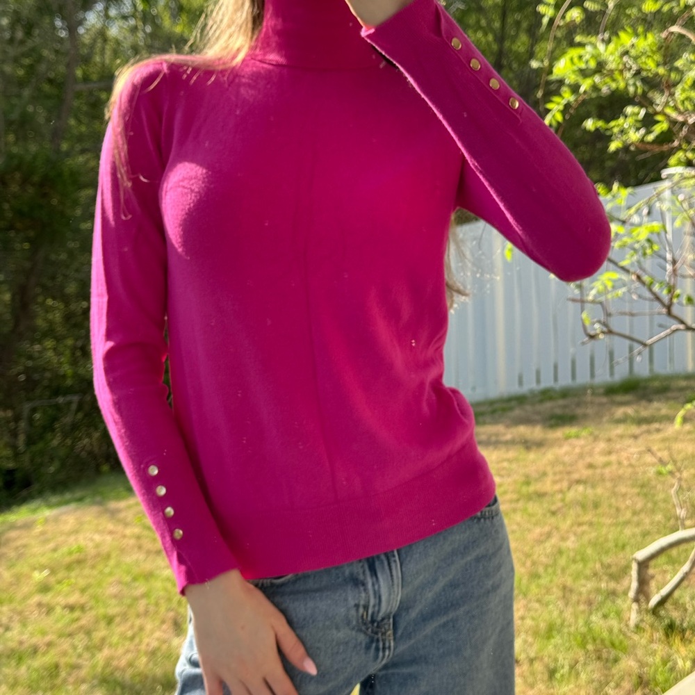 Women's Pink Turtleneck Sweater